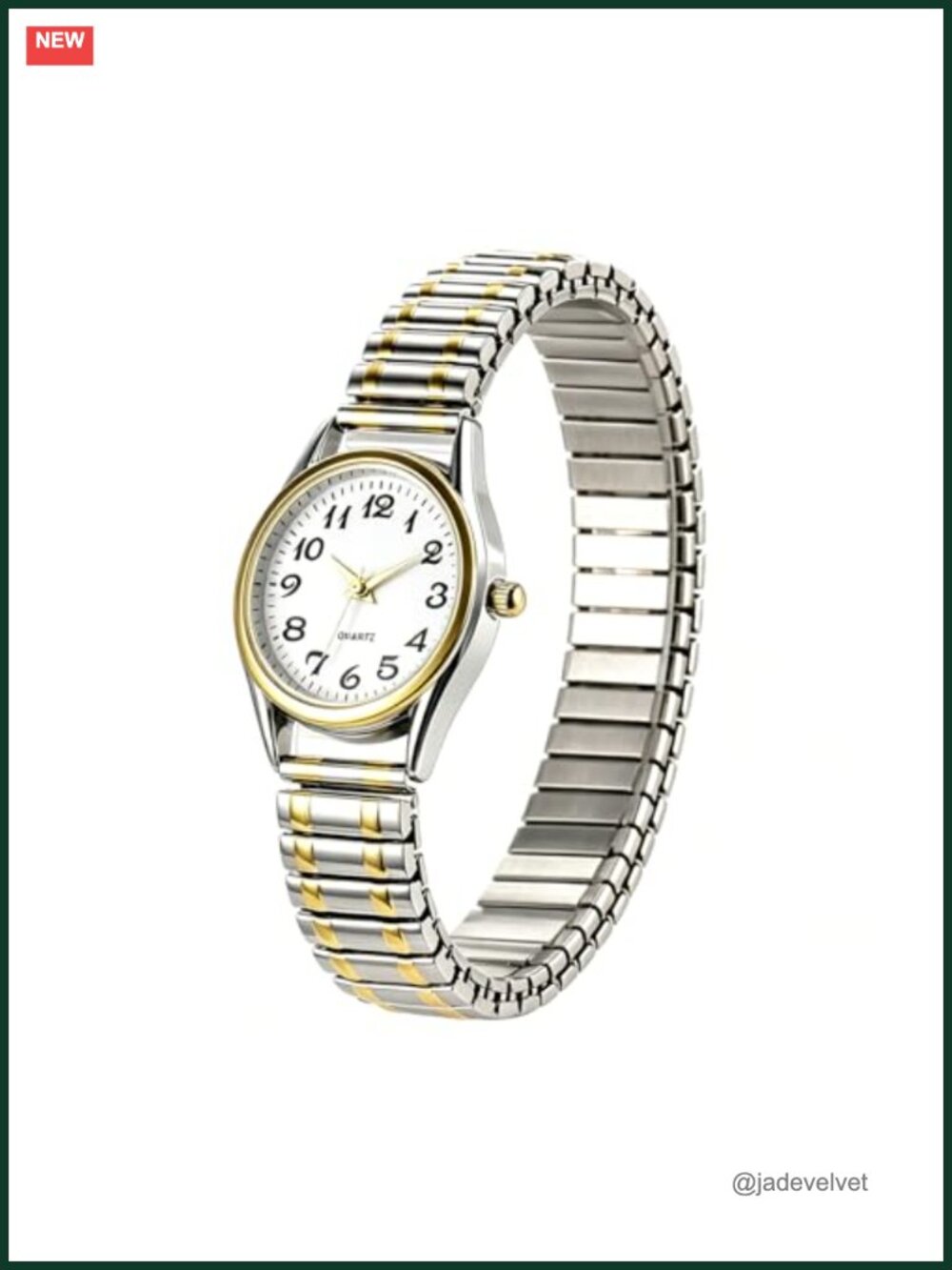 Easy Read Elastic Stretch Band Watch Slip-On Analog Quartz Fits 6.5-7.9in